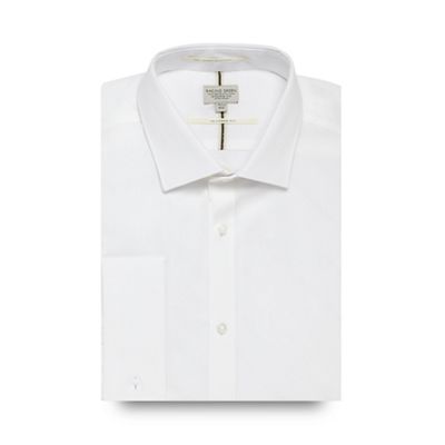 Big and tall white twill tailored fit shirt